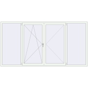 REHAU Euro 60 2900x1500 мм Білий (RAL 9016) з двох сторін