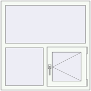 REHAU Euro 60 1000x1000 мм Білий (RAL 9016) з двох сторін REHAU Euro 60 1000x1000 мм Білий (RAL 9016) з двох сторін