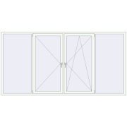 REHAU Euro 70 3150x1600 мм Білий (RAL 9016) з двох сторін