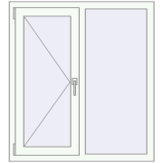 REHAU Euro 60 1000x1100 мм Білий (RAL 9016) з двох сторін