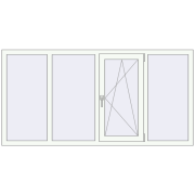 REHAU Euro 60 2000x1000 мм Білий (RAL 9016) з двох сторін REHAU Euro 60 2000x1000 мм Білий (RAL 9016) з двох сторін