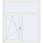 REHAU Euro 60 1400x1600 мм Білий (RAL 9016) з двох сторін REHAU Euro 60 1400x1600 мм Білий (RAL 9016) з двох сторін