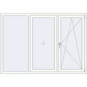 REHAU Euro 60 2030x1430 мм Білий (RAL 9016) з двох сторін REHAU Euro 60 2030x1430 мм Білий (RAL 9016) з двох сторін