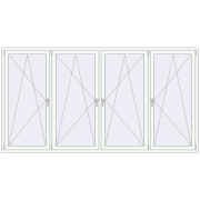 Вікна 3000x1600 мм REHAU Euro 70 Білий (RAL 9016) з двох сторін