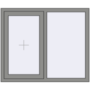 Altest Pony 375 1200x1000 мм RAL 9007 Grey aluminium з двох сторін