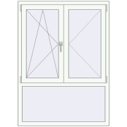 REHAU Euro 70 1100x1500 мм Білий (RAL 9016) з двох сторін REHAU Euro 70 1100x1500 мм Білий (RAL 9016) з двох сторін