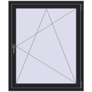 Вікна 1000x1200 мм REHAU Brillant-Design BLACK_ULTI-MATT з двох сторін