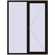 REHAU Euro 60 1500x2000 мм BLACK_BROWN з двох сторін