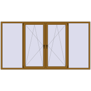 Вікна 3000x1600 мм REHAU Euro 70 LIGHT_OAK з двох сторін