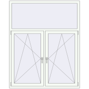 Вікна 1450x1800 мм REHAU Euro 70 Білий (RAL 9016) з двох сторін