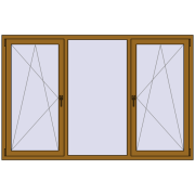 Вікна 2070x1350 мм REHAU Euro 60 LIGHT_OAK з двох сторін Вікна 2070x1350 мм REHAU Euro 60 LIGHT_OAK з двох сторін