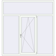 REHAU Euro 70 1800x1900 мм Білий (RAL 9016) з двох сторін