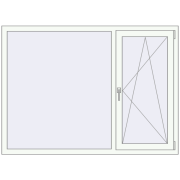 REHAU Euro 70 1650x1200 мм Білий (RAL 9016) з двох сторін REHAU Euro 70 1650x1200 мм Білий (RAL 9016) з двох сторін
