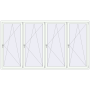 Вікна 3100x1700 мм REHAU Euro 60 Білий (RAL 9016) з двох сторін