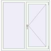 REHAU Euro 60 1300x1340 мм Білий (RAL 9016) з двох сторін