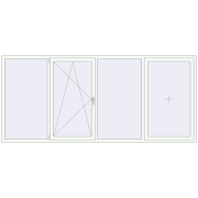 REHAU Euro 60 3300x1470 мм Білий (RAL 9016) з двох сторін REHAU Euro 60 3300x1470 мм Білий (RAL 9016) з двох сторін
