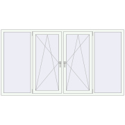 REHAU Euro 70 2500x1340 мм Білий (RAL 9016) з двох сторін