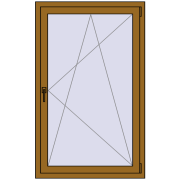 REHAU Euro 70 900x1500 мм LIGHT_OAK з двох сторін
