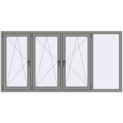 Altest Pony 375 2400x1200 мм RAL 9007 Grey aluminium з двох сторін