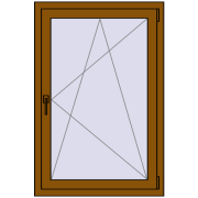 Вікна 800x1200 мм REHAU Brillant-Design GOLDEN OAK з двох сторін