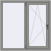 Вікна 1200x1200 мм Altest Pony 375 RAL 9007 Grey aluminium з двох сторін