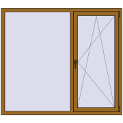 REHAU Euro 70 1700x1500 мм LIGHT_OAK з двох сторін