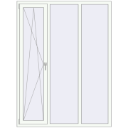 REHAU Euro 70 1500x2000 мм Білий (RAL 9016) з двох сторін REHAU Euro 70 1500x2000 мм Білий (RAL 9016) з двох сторін