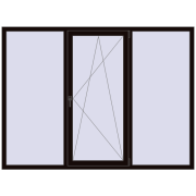 REHAU Euro 70 2160x1600 мм BLACK_BROWN з двох сторін
