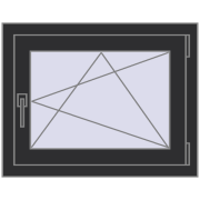 REHAU Euro 70 740x590 мм ANTHRACITE_GREY_GLATT з двох сторін