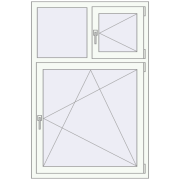 Вікна 1000x1500 мм REHAU Euro 70 Білий (RAL 9016) з двох сторін