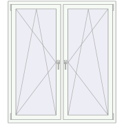REHAU Euro 70 1400x1600 мм Білий (RAL 9016) з двох сторін