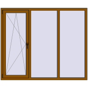 REHAU Euro 60 1800x1500 мм GOLDEN OAK з двох сторін