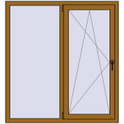 REHAU Euro 70 1320x1420 мм LIGHT_OAK з двох сторін