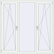 Вікна 1700x1700 мм REHAU Euro 70 Білий (RAL 9016) з двох сторін