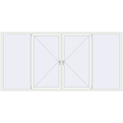 REHAU Euro 60 3400x1650 мм Білий (RAL 9016) з двох сторін