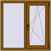 REHAU Euro 70 1000x1004 мм GOLDEN OAK з двох сторін