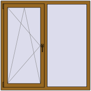 Вікна 1350x1350 мм REHAU SYNEGO MD LIGHT_OAK з двох сторін