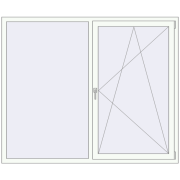 REHAU Euro 70 1860x1540 мм Білий (RAL 9016) з двох сторін
