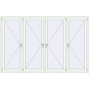 REHAU Euro 60 2500x1600 мм Білий (RAL 9016) з двох сторін