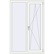 REHAU Euro 60 1000x1560 мм Білий (RAL 9016) з двох сторін