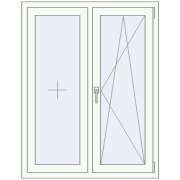 REHAU Euro 70 1000x1300 мм Білий (RAL 9016) з двох сторін