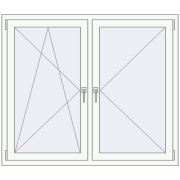REHAU Euro 70 1440x1200 мм Білий (RAL 9016) з двох сторін REHAU Euro 70 1440x1200 мм Білий (RAL 9016) з двох сторін