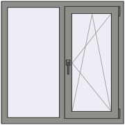 Altest Pony 375 1000x1000 мм RAL 9007 Grey aluminium з двох сторін