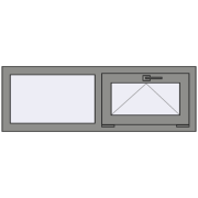 Altest Pony 375 1200x400 мм RAL 9007 Grey aluminium з двох сторін