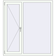 REHAU Euro 60 1300x1440 мм Білий (RAL 9016) з двох сторін