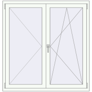 REHAU Euro 60 1300x1350 мм Білий (RAL 9016) з двох сторін