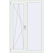 Вікна 1060x1640 мм REHAU Brillant-Design Білий (RAL 9016) з двох сторін