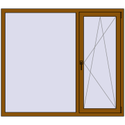 Вікна 1600x1400 мм REHAU Euro 70 GOLDEN OAK з двох сторін