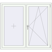 REHAU SYNEGO MD 1430x1300 мм Білий (RAL 9016) з двох сторін