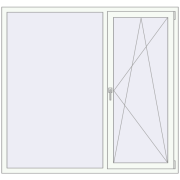 Вікна 1700x1600 мм REHAU Brillant-Design Білий (RAL 9016) з двох сторін